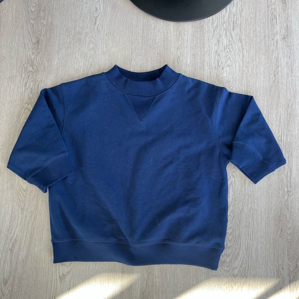 JW Anderson x Uniqlo Cropped Navy Blue Sweater